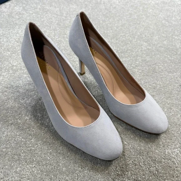 Cole Haan Gabbie Pump Suede 80 Pearl Grey Stiletto Heels NIB Sz 8 Wedding Formal - Picture 3 of 15